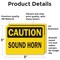 Signmission Sound Horn Caution Sign, Vinyl Decal, 5in W x 3.5in L, 2PK OS-2PACK-CS-D-35-L-19234 - alternate 2